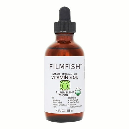 PURA D or 4 Oz ORGANIC Vitamin E Oil Blend 70 000 IU - 100% Natural Hexane Free  Sweet Almond  Apricot  Jojoba  Argan  Rosehip  Sunflower & Avocado Ba