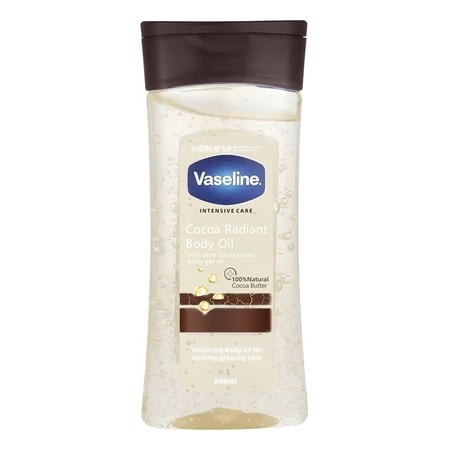 Deals! Vaseline Intensive Care Cocoa Radiant for Glowing Skin 1 Count Body Gel Oil Body Oil Made with 100% Pure Cocoa Butter + Replenishing Oils 6.8 F