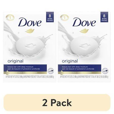 (2 Pack) Dove Beauty Bar Women S Bath Soap Original  3.75 Oz 8 Bars
