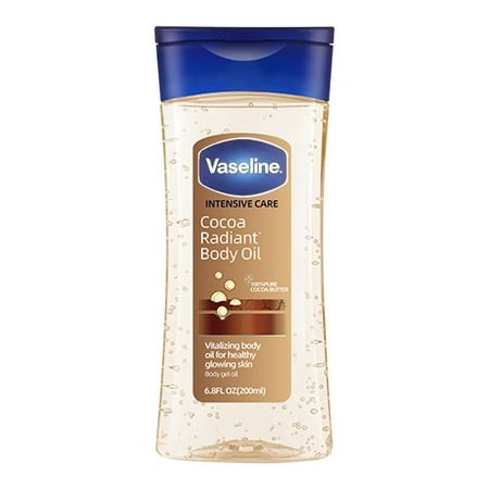 Deals! Vaseline Intensive Care Cocoa Radiant for Glowing Skin 1 Count Body Gel Oil Body Oil Made with 100% Pure Cocoa Butter + Replenishing Oils 6.8 F