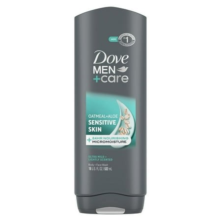 Dove Men+Care Sensitive Skin Face & Body Wash - Oatmeal & Aloe - 18 Oz (Packaging Varies)