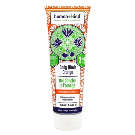 Human+Kind Body Wash - YYF14 Natural  Moisturizing Body Soap Oil - a Gentle  Soothing Cleanse for Dry  Sensitive Skin - Three Fresh Scents: Orange  Gr