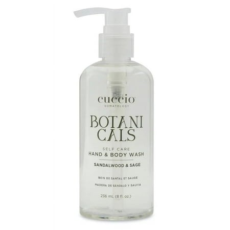 Cuccio Botanicals Hydrating Hand AKF18 & Body Wash | Sandalwood and Sage | 8 Fluid Ounces - Moisturizing Cleanser for All Skin Types