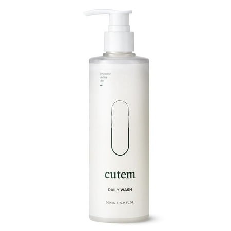 Cutem Daily Wash (10.14fl Oz) - Face and Body Cleanser  Moisturizing for Sensitive Skin. Remove Makeup  Impurities. Korean Skin Care  Mildly Acidic. V