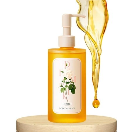 DEMIKI Hydrating Body Wash MZF22 for Sensitive & Dry Skin  White Rose Scent  Nourishing Shower Oil for Women  Winter Moisture Care  Sulfate-Free  Para