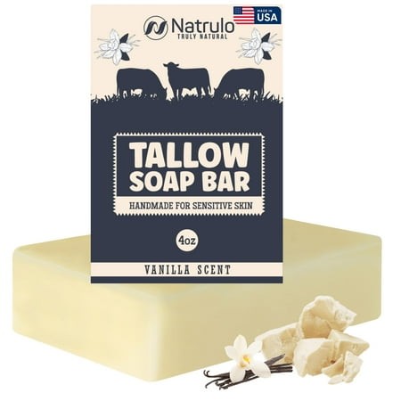 Beef Soap Bar AKF18 - All Natural Grass Soap Vanilla - Moisturizing Face & Body Wash Great for Eczema  Dry  Itchy  Sensitive Skin - Handcrafted Bath S