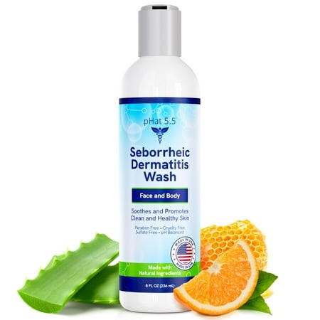 Seborrheic & Atopic Dermatitis BCA3 Gentle Face Wash with Manuka Natural & Organic Face Cleanser & Body Wash for Sensitive Skin - Hypoallergenic  Para