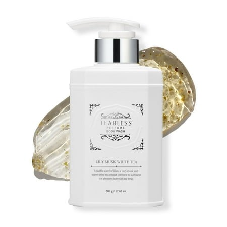 Perfumed Body Wash  Lily YYF14 Musk White Tea Hydrating Vegan Body Cleanser for Sensitive Skin - Korean Skin Care with Herbs - Gentle  Moisturizing  N