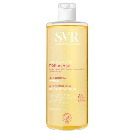 SVR Topialyse Micellar Cleansing BCA3 Oil Wash with Niacinamide & for Face & Body. 24hr Moisturizing  Bath & Shower Cleanser for Sensitive Dry Skin Pr