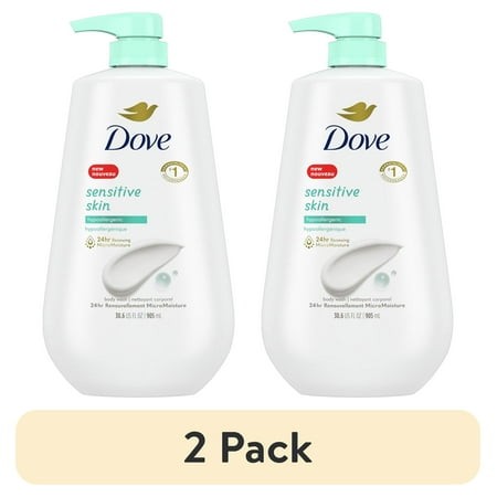 (2 Pack) Dove Body Wash with Pump Sensitive Skin  30.6 Fl Oz
