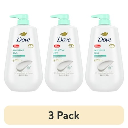 (3 Pack) Dove Body Wash with Pump Sensitive Skin  30.6 Fl Oz