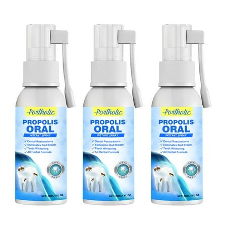 Propolis Oral Instant Treatment Spray  Propolis Oral Health Spray  Teeth Whitening Mouthwash  Deep Cleaning of Teeth  Refreshing Breath (3 Pcs)