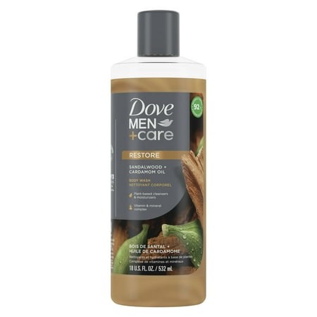 Pack of 2 Dove Men+Care Restoring Hydrating Men S Body Wash  Sandalwood and Cardamom  18 Fl Oz
