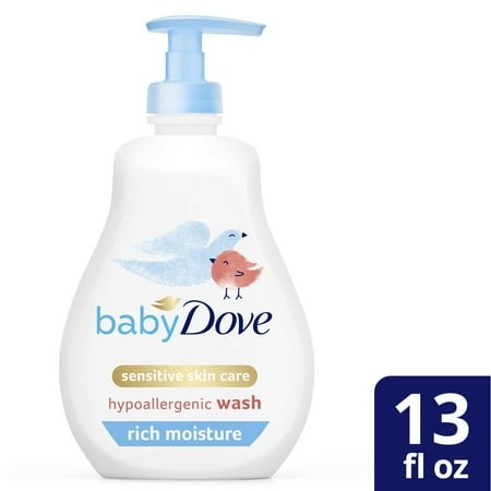 Pack of 2 Baby Dove Rich Moisture Hypoallergenic Newborn Body Wash Sensitive Skin  13 Oz