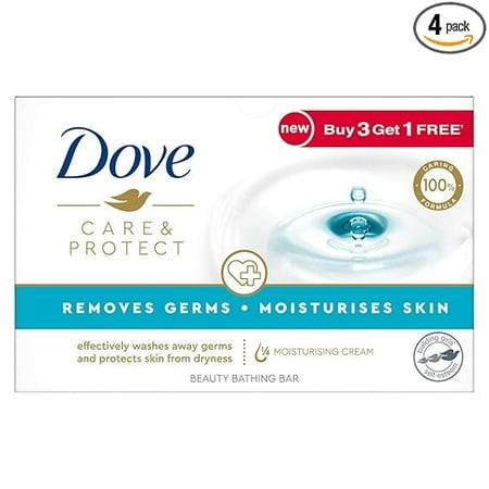 Dove Care & Protect Moisturising Cream Beauty Bathing Bar  100 G Each (Buy 3 & Get 1 Free)