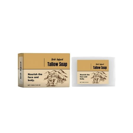 BKBP Beef Tallow Soap Bar All Natural Grass Fed Tallow Soap Unscented Moisturizing Face & Body Wash Great for Eczema  Dry  Itchy  Sensitive Skin – H