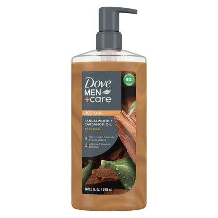 2X - Dove Men+Care Restore Body Wash - Sandalwood + Cardamom Oil 26 Oz