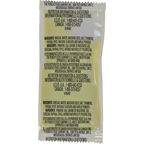 Concession Essentials French's Classic Yellow Mustard 7 Gram Portion Packet. Pack of 100 Count thumbnail