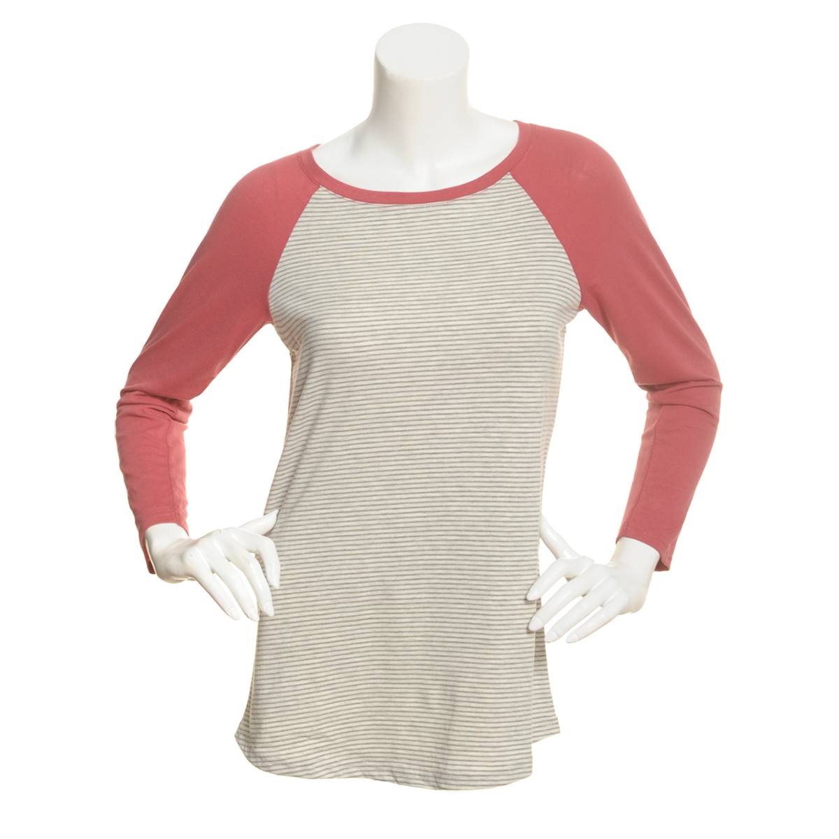 Juniors Poof! Mini Stripe Baseball Tee Sweet Mint