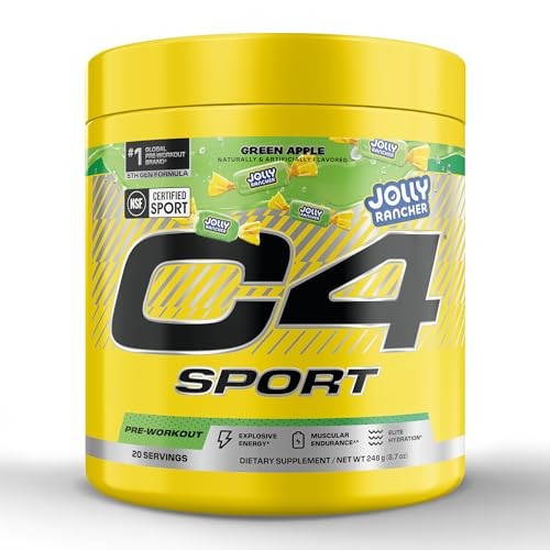 Cellucor C4 Sport Pre-Workout Powder - Jolly Rancher Green Apple - 20 Servings