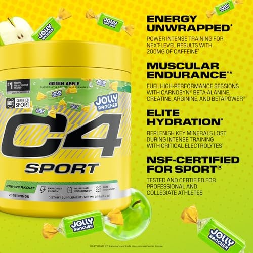 Cellucor C4 Sport Pre-Workout Powder - Jolly Rancher Green Apple - 20 Servings thumbnail