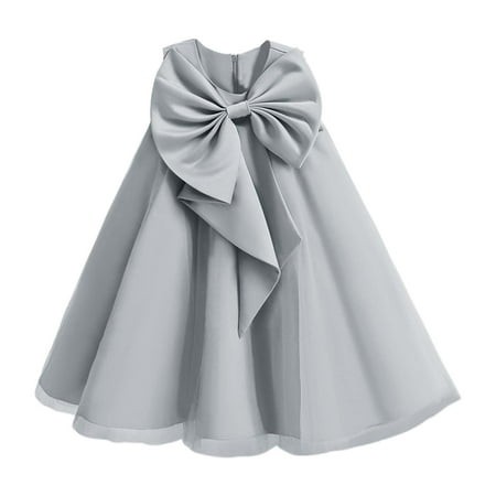 Girls Dresses for Children S Dress Dress Girl Performance Pompous Dress High End Dress Piano Performance Dress (4y 8y) Cozy Casual Dresses Grey 130(6-
