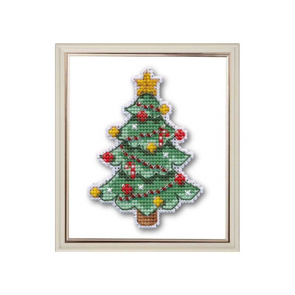 Oven Counted Cross Stitch Kit - Christmas Tree -1128 - Magnet - Plastic Canvas