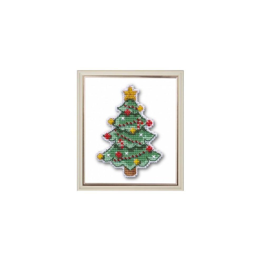 Oven Counted Cross Stitch Kit - Christmas Tree -1128 - Magnet - Plastic Canvas thumbnail