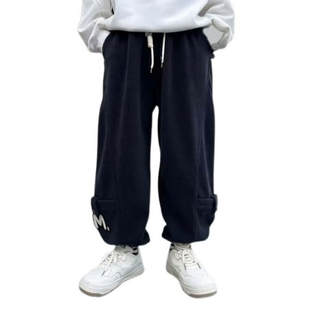 Landzoo Warm Thick Velvet Corduroy Pants for Boys Winter Casual Sweatpants for Kids Comfortable Sports Pants for Ages 6 16 Cute Casual Lightweight Chi