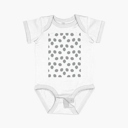Luvly Gray and White Minimal Shape Ornamental Pattern 2022 Trending Color - Hue - Shade - Colour Pantone Ultimate Gray 17-5104 Short Sleeve Baby One-P