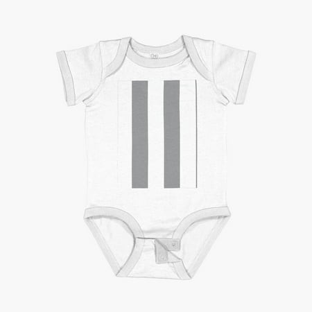 LuvlyGray and White Vertical Stripe Pattern 2022 Trending Color - Hue - Shade - Colour Pantone Ultimate Gray 17-5104 Short Sleeve Baby One-Piece  New 