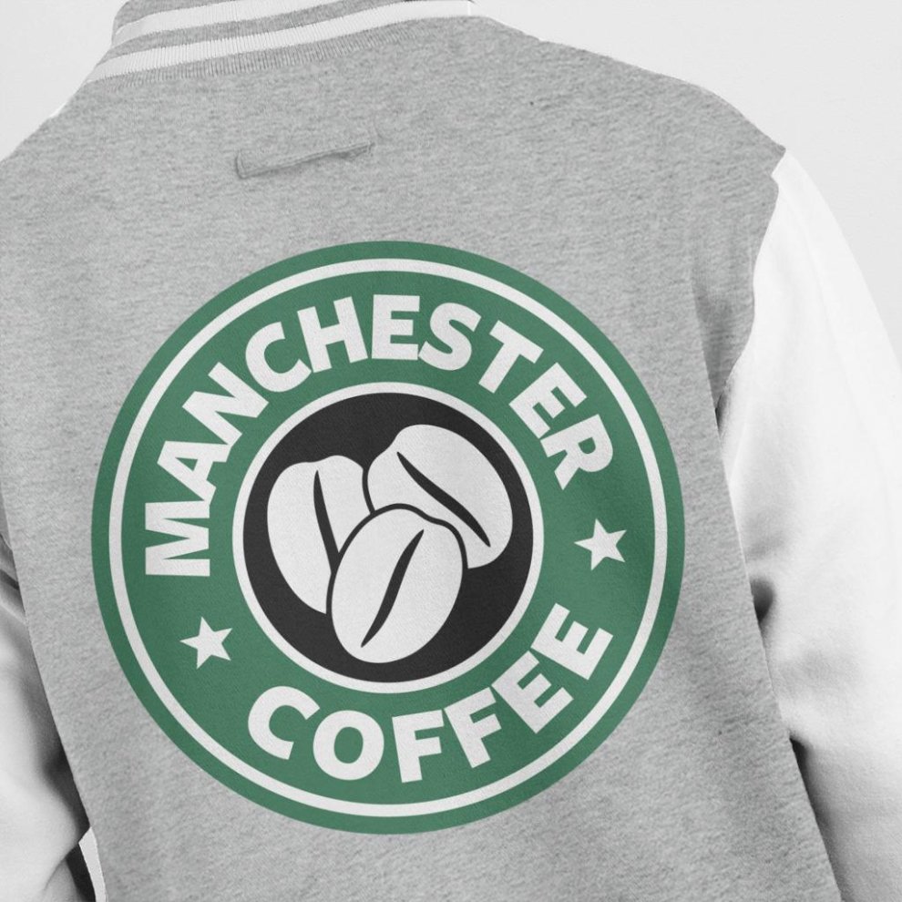 (X-Large (12-13 Yrs)) Manchester Coffee Starbucks Kid's Varsity Jacket thumbnail