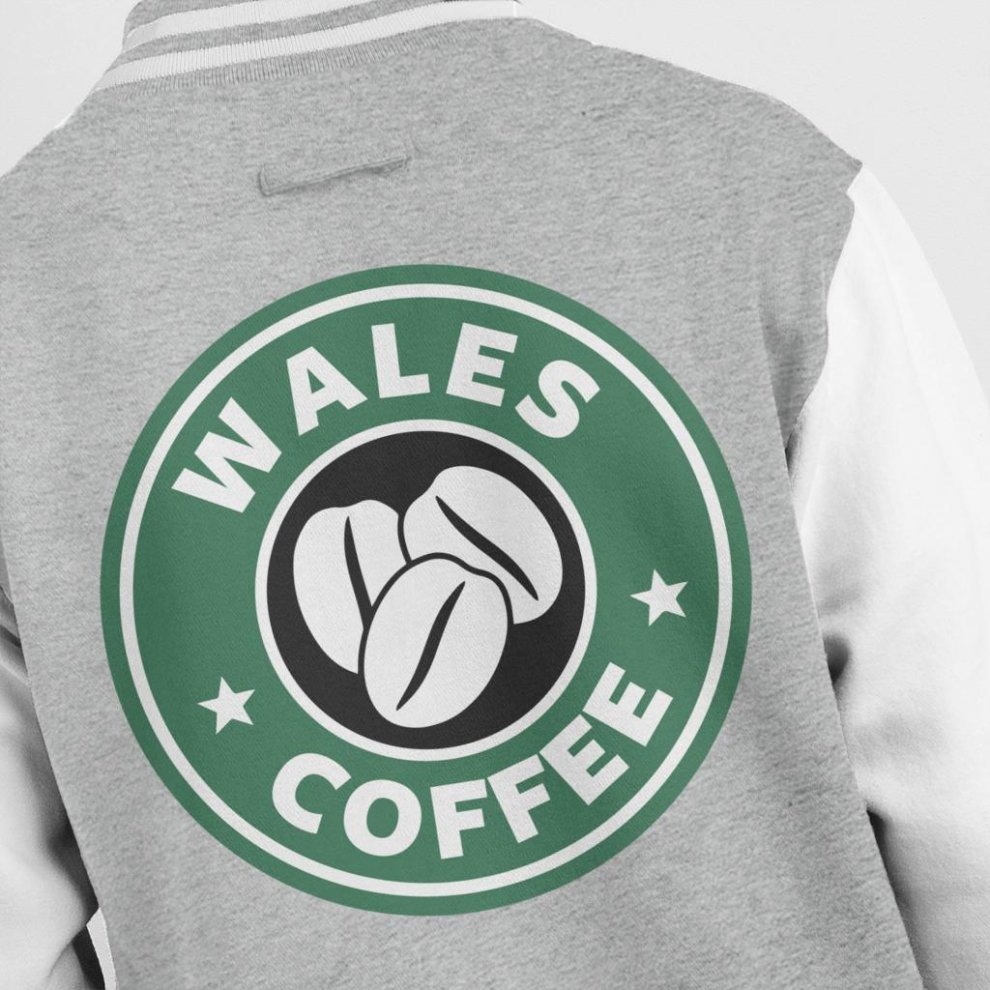 (X-Large (12-13 Yrs)) Wales Coffee Starbucks Kid's Varsity Jacket thumbnail