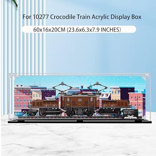Acrylic Display Case for Lego 10277 Crocodile Train Model, 3mm Dustproof Display Box, Display Case Compatible with Lego 10277 (Model Not Included) (Ba thumbnail