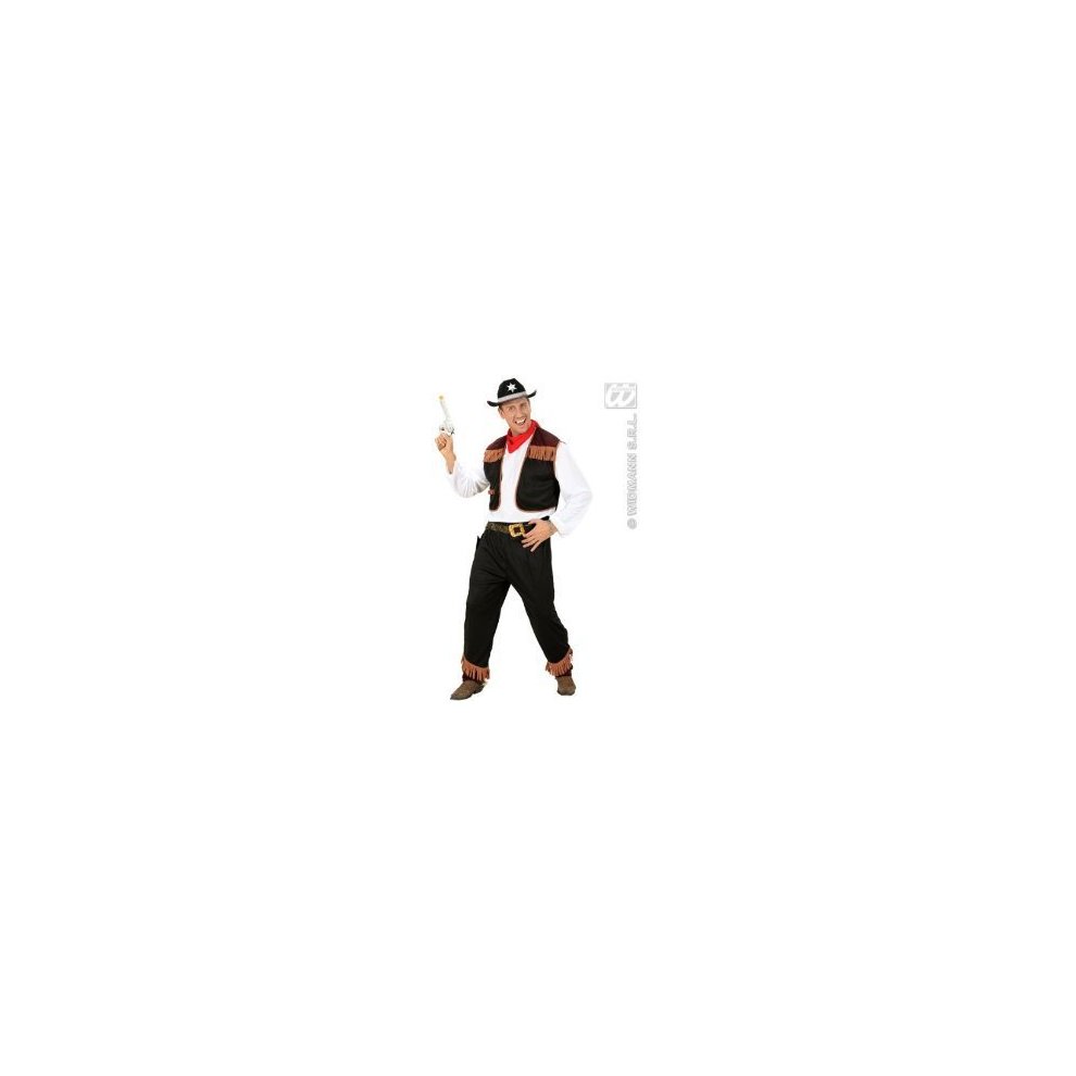 Cowboy (l) (shirt with Vest Pants Bandana) -  Cowboy Mens Western Fancy Dress Costume L Shirt Vest Pants Bandana
