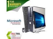 Recertified - DELL Desktop Computer OptiPlex GX745 + 19' LCD (Brand May Vary) Core 2 Duo E6300 (1.86 GHz) 2 GB DDR2 160 GB HDD Windows 10 Pro.