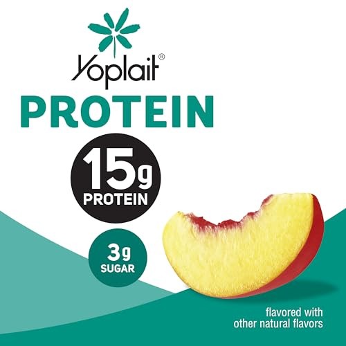 Yoplait Protein Yogurt Cultured Dairy Snack Cup, Peach Flavored, Gluten Free Protein Snacks, 5.6 Oz thumbnail