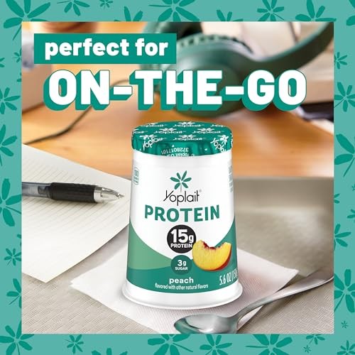 Yoplait Protein Yogurt Cultured Dairy Snack Cup, Peach Flavored, Gluten Free Protein Snacks, 5.6 Oz thumbnail