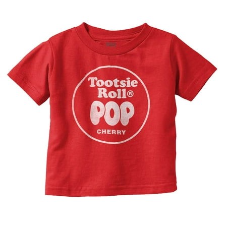 Cherry-Flavored Tootsie Roll Pop Toddler Boy Girl T Shirt Infant Toddler Brisco Brands 12M