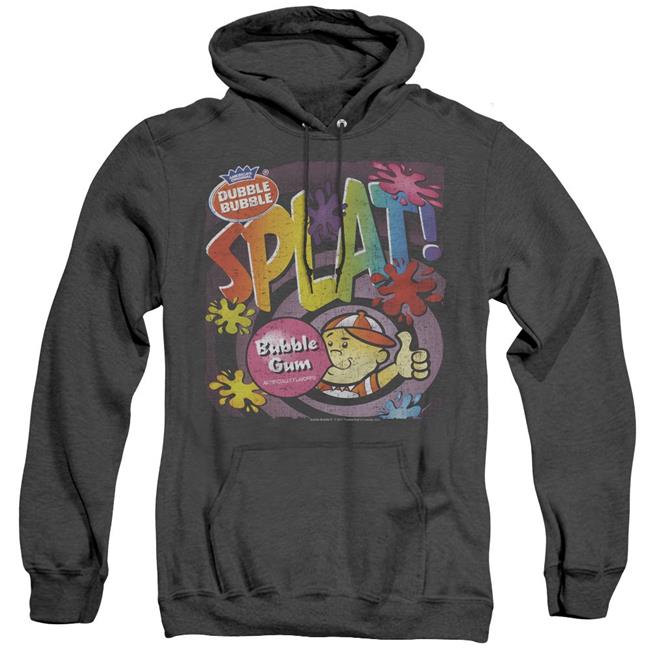 Trevco Sportswear DBL129-AHH-3 Dubble Bubble & Splat Gum - Adult Heather Hoodie, Black - Large
