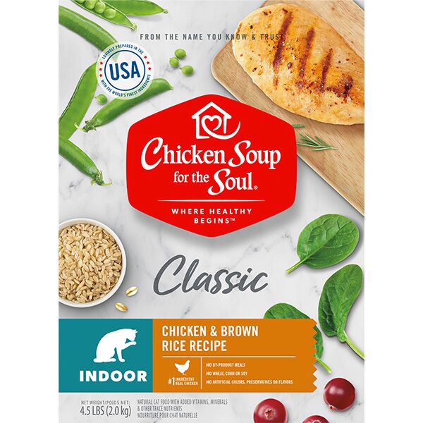 Chicken Soup for the Soul Indoor Adult Cat Food - Chicken & Brown Rice Dry Recipe  4.5lb