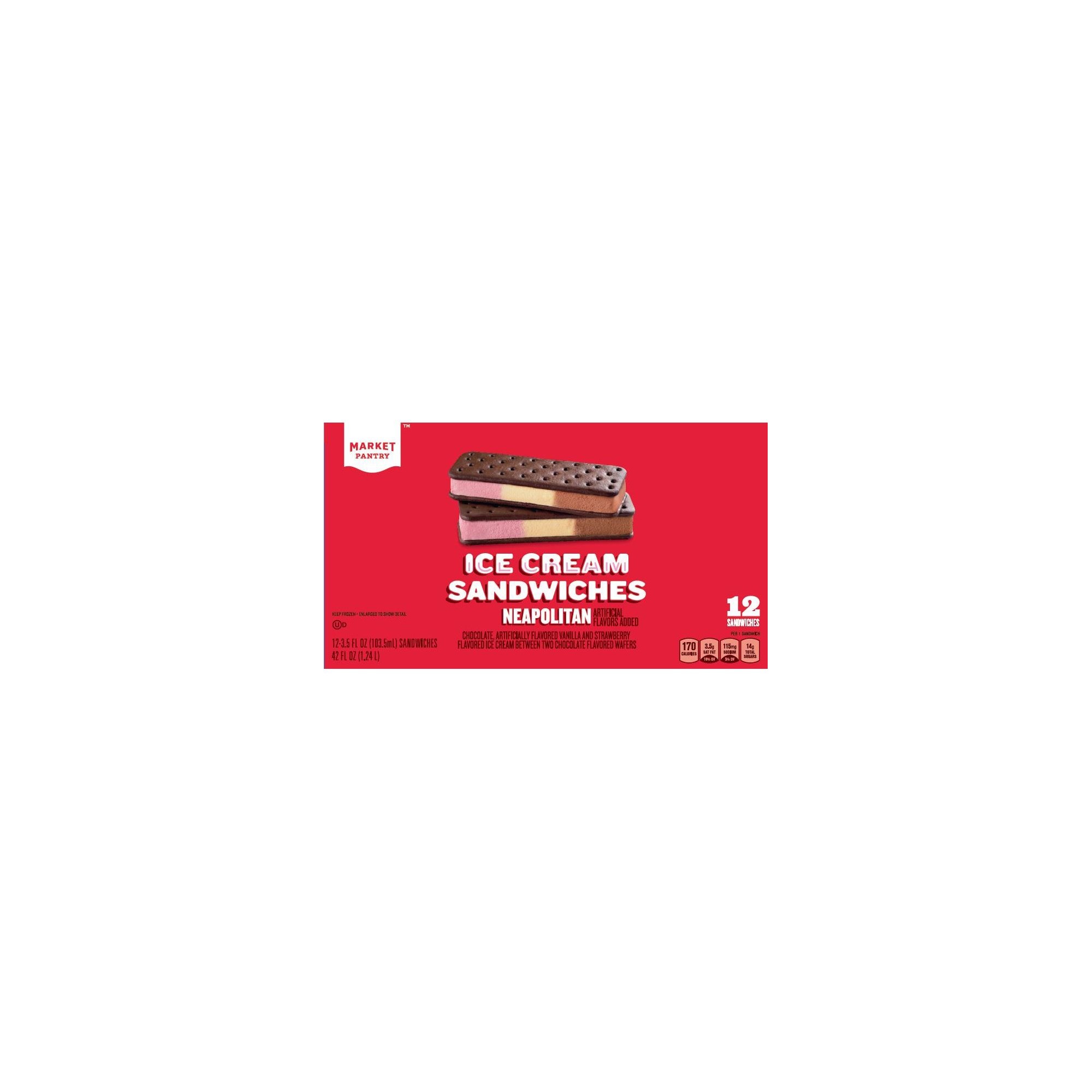 Neapolitan Chocolate, Artificially Flavored Vanilla and Strawberry Flavored Ice Cream Between Two Chocolate-flavored Wafers Sandwiches thumbnail