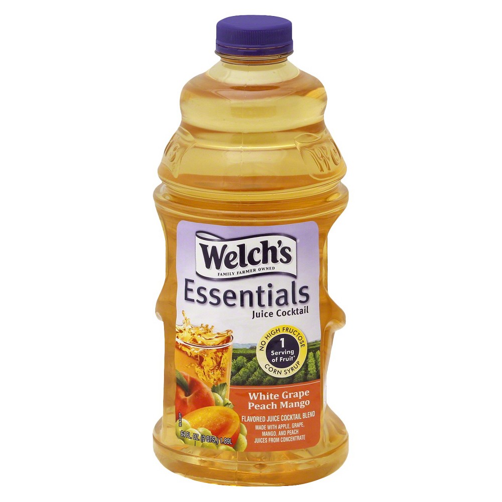Welch's Essential White Grape Peach Mango Juice Cocktail - 64 Fl Oz Bottle