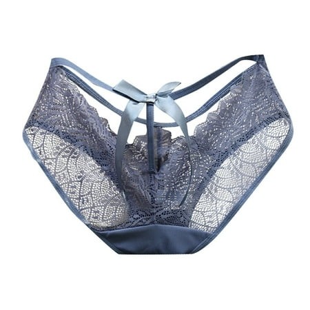 Midwennn Sweet Girl Underwear Transparent Hollow Lace Sexy Low Waist Mesh Underwear Large Women S Triangle Pants Barely There Bras for Women 4742