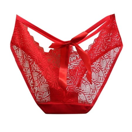 Midwennn Sweet Girl Underwear Transparent Hollow Lace Sexy Low Waist Mesh Underwear Large Women S Triangle Pants Barely There Bras for Women 4742