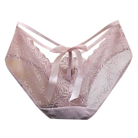Midwennn Sweet Girl Underwear Transparent Hollow Lace Sexy Low Waist Mesh Underwear Large Women S Triangle Pants Barely There Bras for Women 4742
