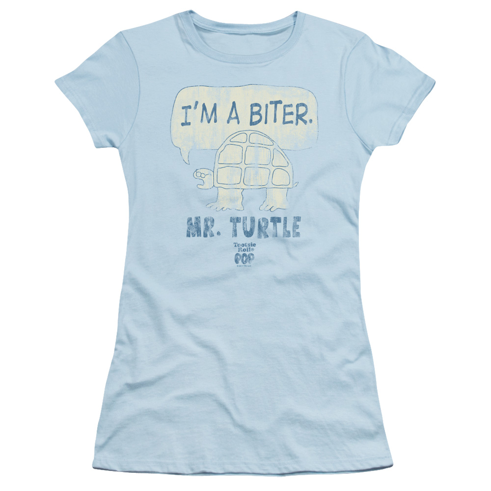 Tootsie Roll Chocolate Candy Tootsie Pop Turtle I'M a Biter Jrs Sheer T-Shirt