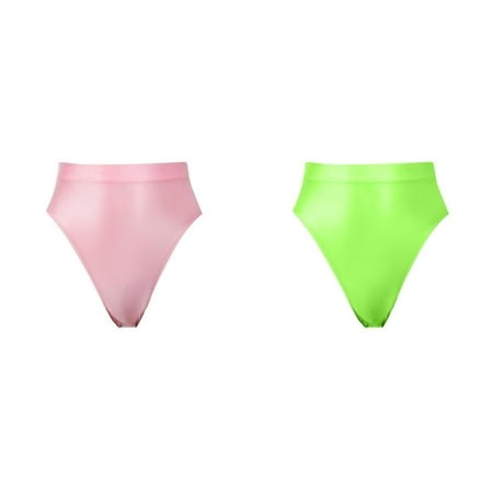 (2-Pack) Kcodviy Super Thin Shiny Transparent Seamless Athletic Underwear Women High Waisted Briefs Barely There Bras for Women 4742 and Smooth