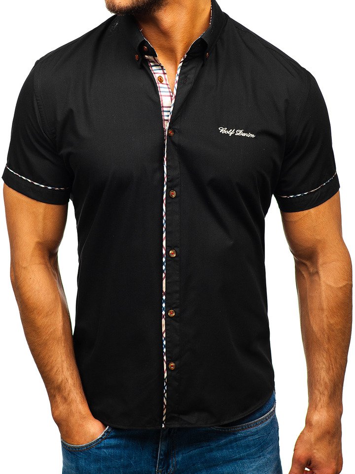 Cma Elegant Cu Mneca Scurt Negru Bolf 5509-1