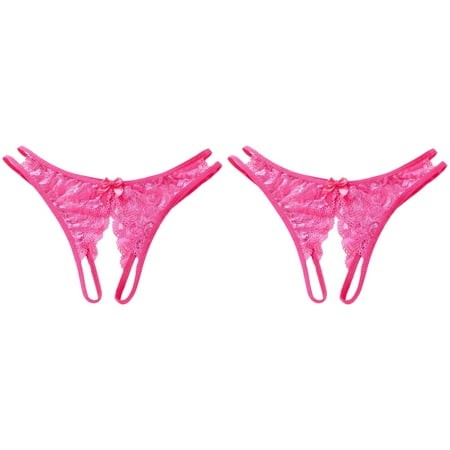 (2-Pack) 2025 Women S Underwear Open Files Barely There Bras for Women 4742 Large Size T Shaped Panties Women Pack Lacey Women Sy Lady Slim Waist